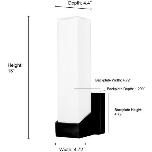 None LED 13 inch Modern Gold Outdoor Wall Sconce